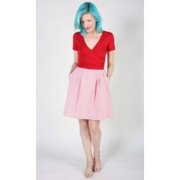 Starique Skirt - Rose Seersucker