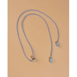 Glass Bead and Rope Necklace - Small Multi Blue