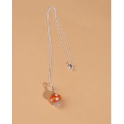 Glass Bead Mushroom Necklace - Orange
