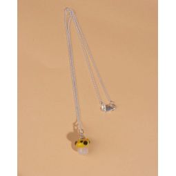 Glass Bead Mushroom Necklace - Yellow/Black