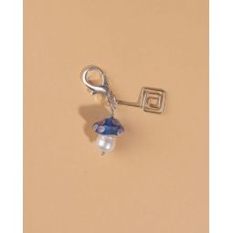 Mushroom Keychain Charm - Blue Square