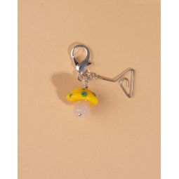 Mushroom Keychain Charm - Yellow Green Triangle
