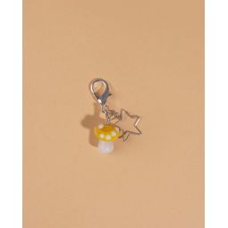Mushroom Keychain Charm - Yellow Star