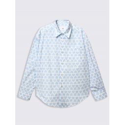 Boxy Fit Shirt - Sky Blue/Natural White