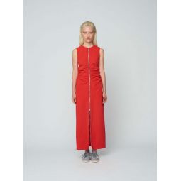 Zipper Sleeveless Dress - Scarlet
