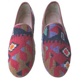 Turkish Kilim Loafer Red with Tan