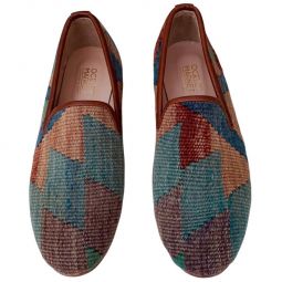 Turkish Kilim Loafers | Muted Red, Blue, Purple
