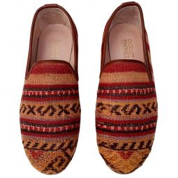 Turkish Kilim Loafers | Red & Gold
