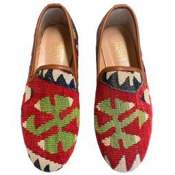 Turkish Kilim Loafers | Red & Green Pattern
