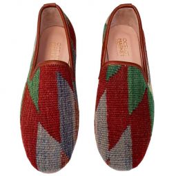 Turkish Kilim Loafers | Red & Muted Colors
