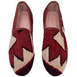 Turkish Kilim Loafers | Red/Rust Pattern