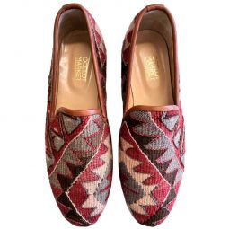 Turkish Kilim Loafers | Reds & Lavender Pattern