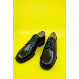 Cow Leather Square Derby - Black