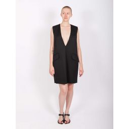 Tailored Vest Dress in Black by MM6 Maison Margiela