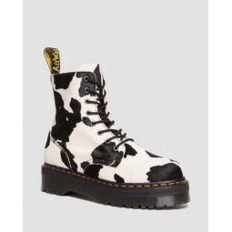 Jadon Hair On Ankle Boots - Cow Print