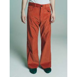 Flared Corduroy Trousers - Orange