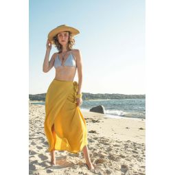 Jayden Midi Wrap Skirt - Yellow