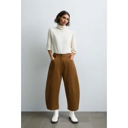 Soft Cotton Curved Pants - Toffee