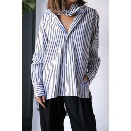 Striped Poplin Shirt - White/Black