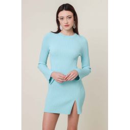 Lana Knit Mini Dress - Sky Blue