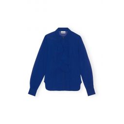 Chiffon Ruffle Shirt - Sodalite Blue