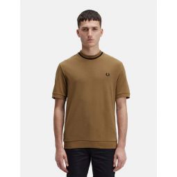 Crew Neck Pique T-Shirt - Shaded Stone Brown