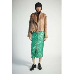 Kelsie Sequin Midi Skirt - Green