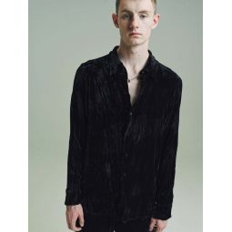 Viscose & Silk Crushed Velvet Shirt - black