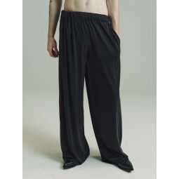 Sanded Cupro Oversized Trousers - Black
