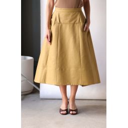 Sculpted Cotton Skirt - Tan
