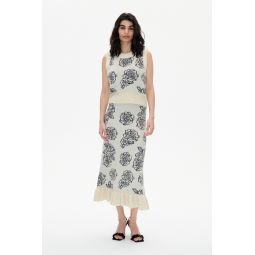 Cinnamon Skirt - Embroidery Flower White/Black