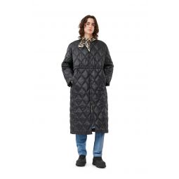 Shiny Quilt Long Coat