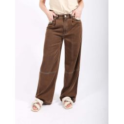 Eileen Ranch Cotton Pants in Dark Brown by Rodebjer