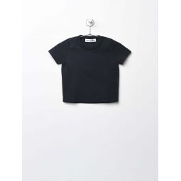 Performance Polyester Knitted Cropped T-shirt - Super Black