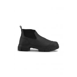 Cropped City Boot - Black Recycled Rubber