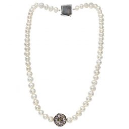 by Del Pozzo White Pearl Silver Necklace - White Pearl