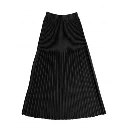 Pleated Knit Midi Skirt
