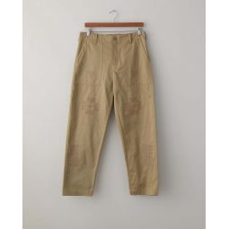 Dark Brown Makhlut Worker Cotton Chino Pants - Beige