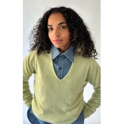 Cashmere V-Neck Sweater - Mint
