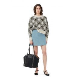 Twill Wool Suiting Mini Skirt - Heather