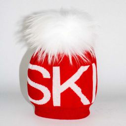 Ski Angora Wool Blend Beanie - Red