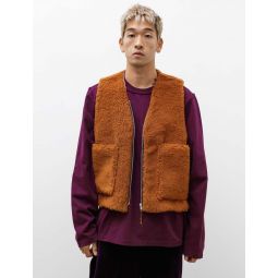 Zip Vest Wool Fleece - Brown