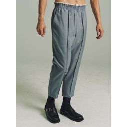 Wool Twill Grandma Pants - Light Grey/Blue