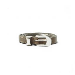 2cm Leather Belt - Grey