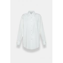 Poplin Shirt with Bejeweled Fringing - Blanc