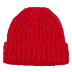 cableami Mohair Tube Yarn Beanie - Red