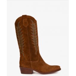 Goldie Embroidered Cowboy Boot - Peat