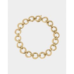 Imperfect Circles Linked Chocker Necklace - Gold Plated Bronze