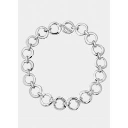 Imperfect Circles Linked Chocker Necklace - Silver