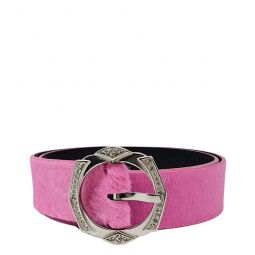 Short Calf Hair Belt - Pink